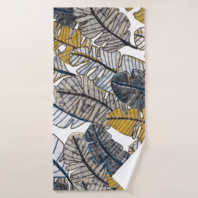 Main tirée : Feuilles tropicaux (Serviette de bain)