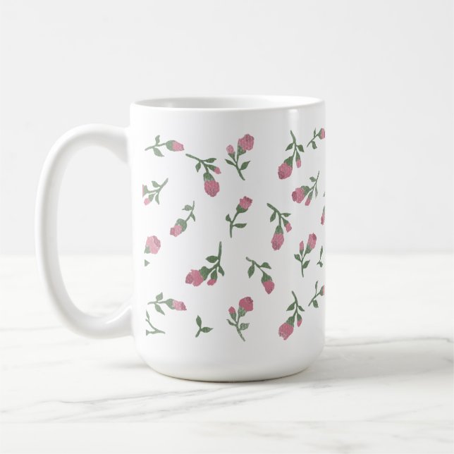 Main tirée Rosebud floral Mug (Gauche)