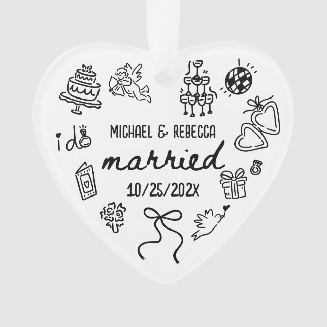 Main Whimsical Tirée Nouvelle mariée Premier Noël (devant)