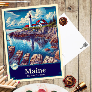 Maine Carte postale ombrée de style anime