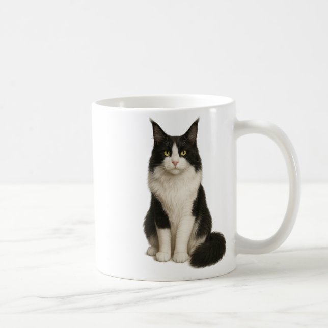 Maine Coon black and white Mug (Droite)