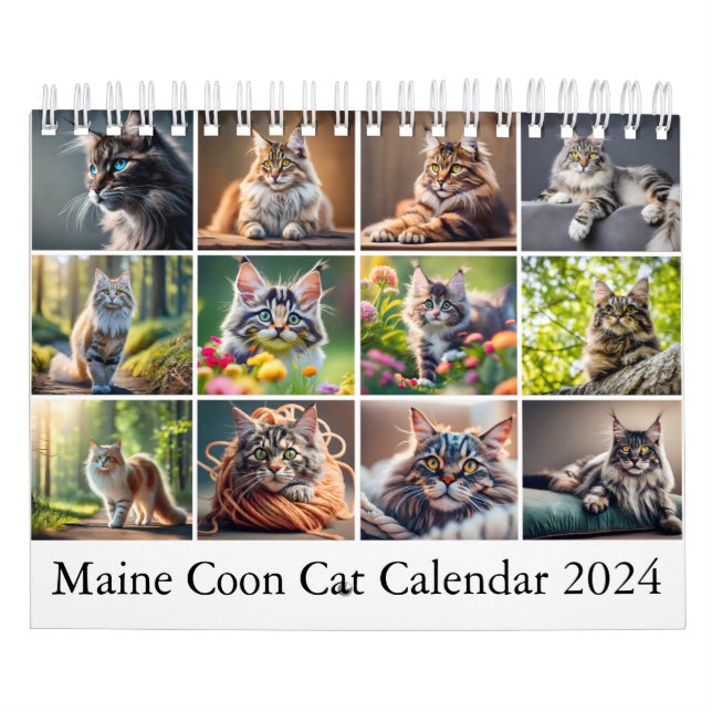 Maine Coon Calendrier Chat Digital AI Paint (Protection)