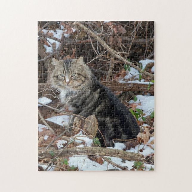 Maine Coon Chat en Forêt Puzzle (Vertical)