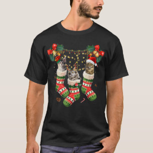 Maine Coons dans la chaussette de Noël, T-shirt dr