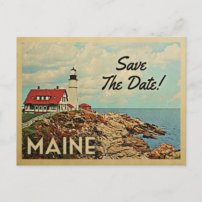 Maine Enregistrer La Date Cartes Postales Vintages (Devant)