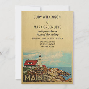 Maine Faire-part de mariage Vintage Mid-Century