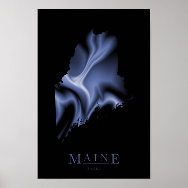 Maine Modern Map Poster (Devant)