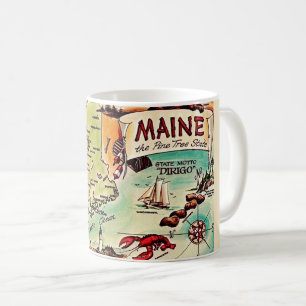Maine - Mug de la carte postale du Pine Tree State