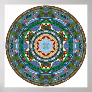 Maine State Mandala Poster