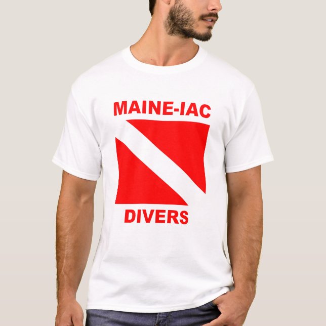 Maineiac Divers Dive Drapeau Logo T-shirt classiqu (Devant)