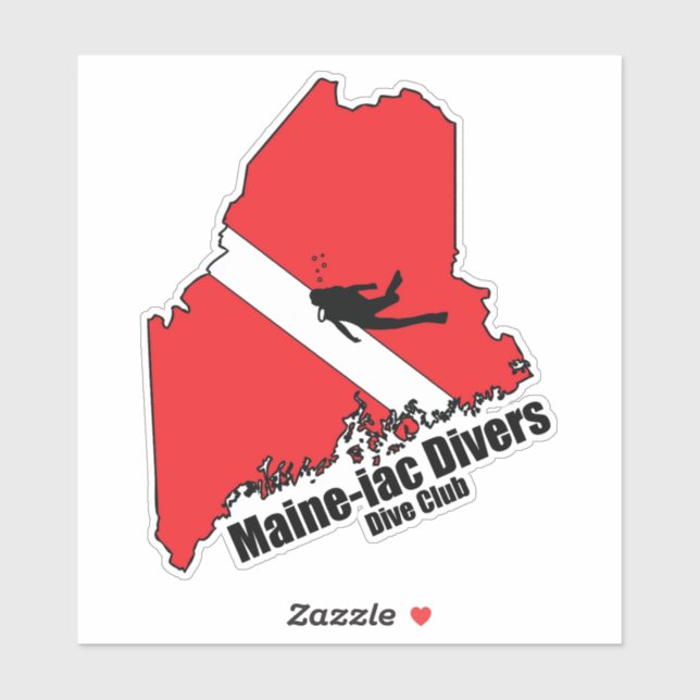 Maineiac DIvers Silhouette Logo Die Cut sticker (Feuille)