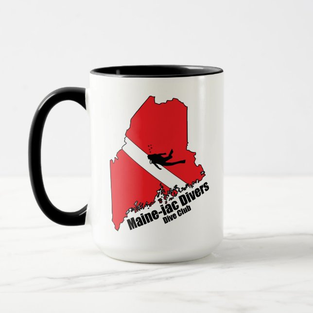 Maineiac Divers Sillhouette Logo 15 oz mug (Gauche)