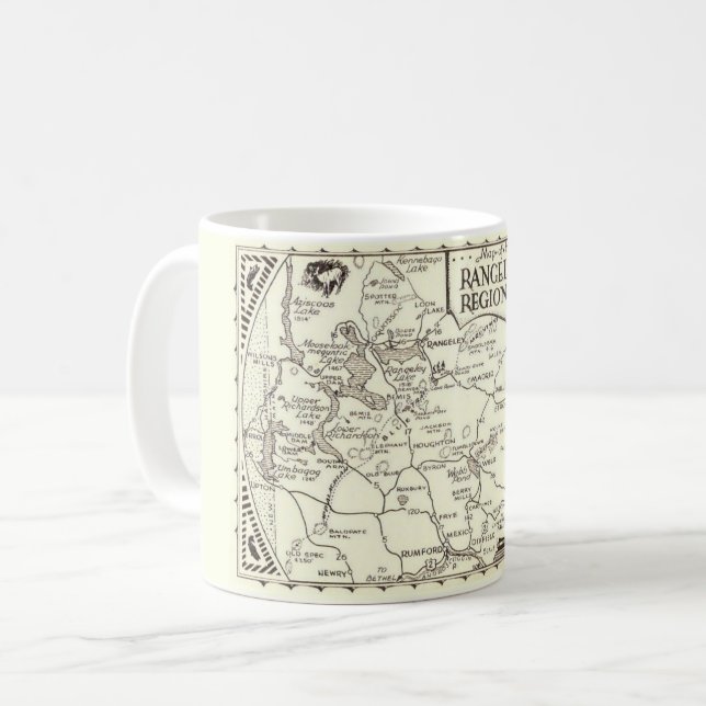 Maine's Rangeley Lakes Region Map Mug (Devant gauche)