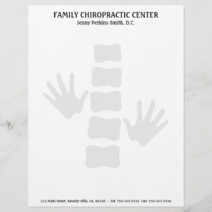 Mains de chiropractie et en-tête de lettre d'épine