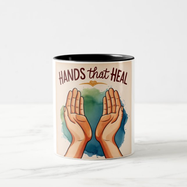 Mains de compassion : Mug unique en céramique (Centre)