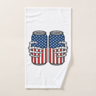 Mains de squelette patriotiques vintage tenant des