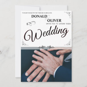 Mains d'un couple de Mariages gais avec anneaux