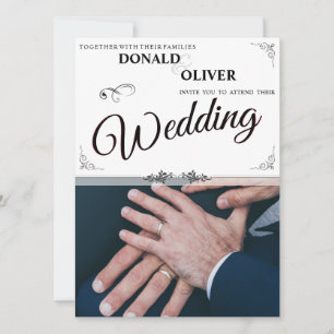 Mains d'un couple de Mariages gais avec anneaux