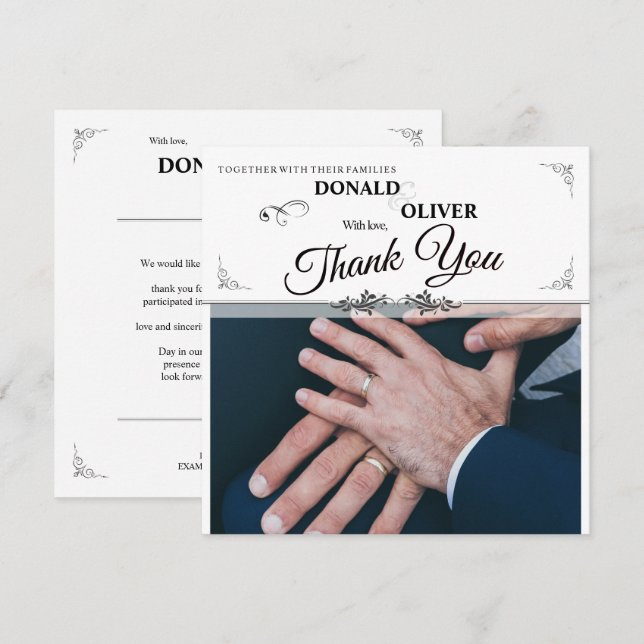 Mains d'un couple de Mariages gais avec anneaux (Devant / Derrière)