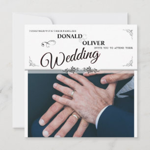 Mains d'un couple gay de mariage avec des anneaux