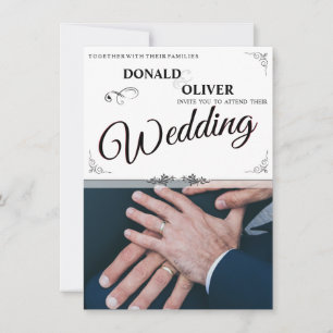 Mains d'un couple gay de mariage avec des anneaux