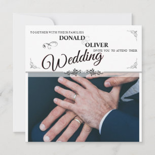 Mains d'un couple gay de mariage avec des anneaux