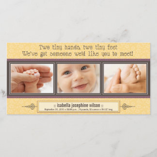Mains Minces, Pieds Minuscules Faire-part de naiss