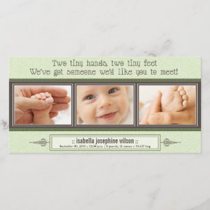 Mains Minces, Pieds Minuscules Faire-part de naiss