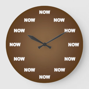 Maintenant horloge (brun)