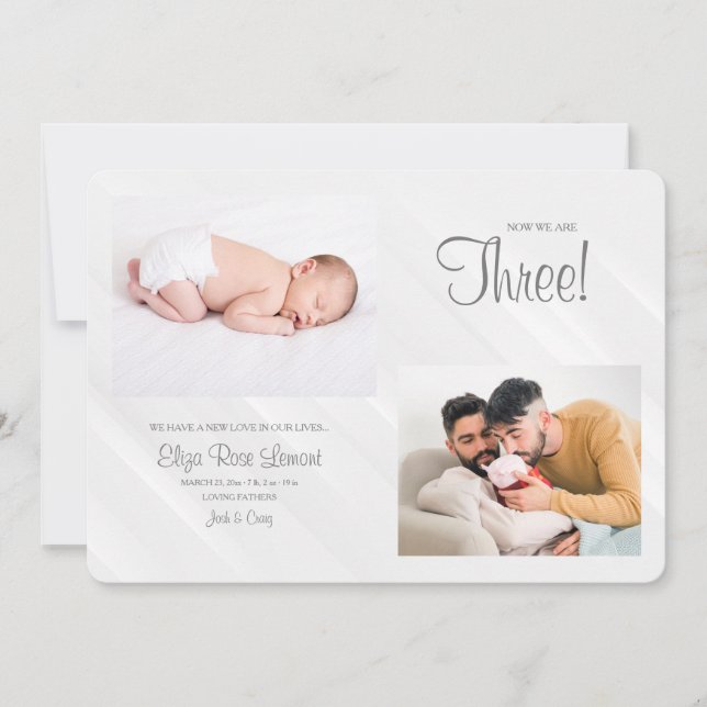 Maintenant, Nous Sommes Trois Faire-part de naissa (Devant)