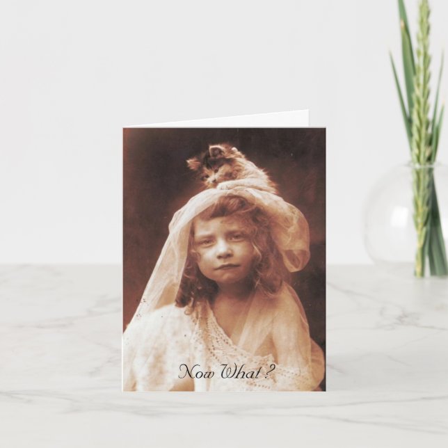 Maintenant quoi ? Carte de graduation photo Vintag (Devant)