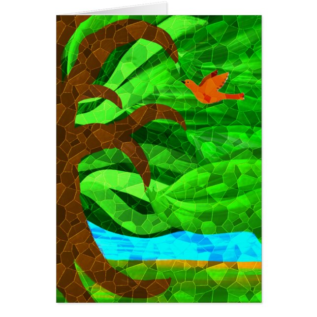 Maintenez un arbre vert dans votre carte de coeur (Devant)