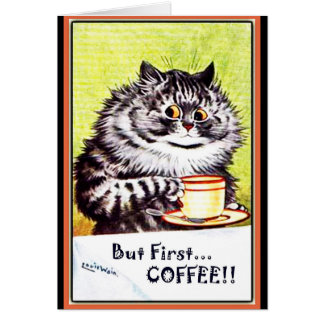 "Mais chat vintage Carte-Louis Wain de premier
