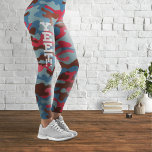 Mais Cyan et Magenta Camouflage Leggings<br><div class="desc">Un motif de camouflage élégant,  inhabituel,  texturé,  avec cyan et magenta comme couleurs dominantes. Logo de Piotr Kowalczyk © Premier publié : 05.01.2023.</div>