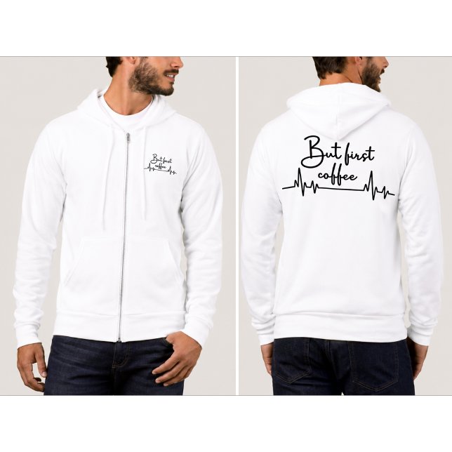 Mais d'abord Café Amateur Zip Sweat à Capuche (Créateur téléchargé)
