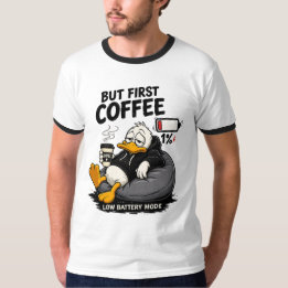 MAIS D'ABORD CAFÉ T-shirt drôle à anneaux pour les