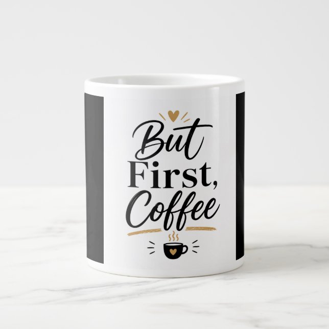 Mais d'abord du café – Mug pour amateur de café mi (Devant)