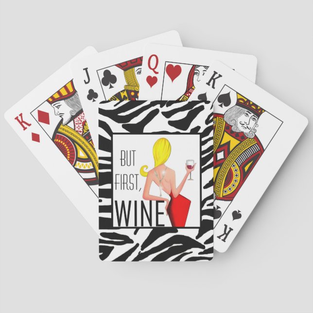 "Mais d'abord, du vin !" Cartes à jouer DIVA (dos)