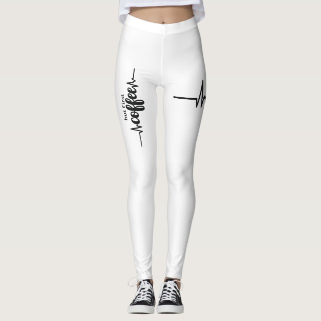 Mais d'abord Leggings Café pour les Amoureux du Ca (Devant)