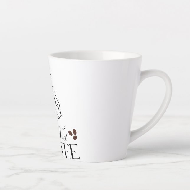 Mais First Coffee Blanc petit 12 oz Latte Mug (Droite)