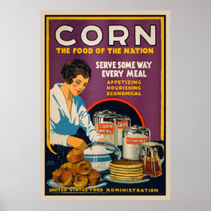 Maïs - nourriture du poster vintage de nation