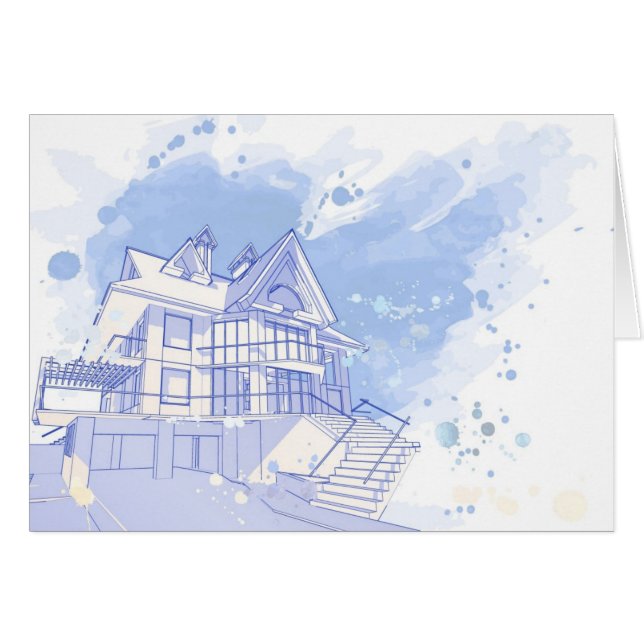 maison : aspiration d'aquarelle (Devant horizontal)