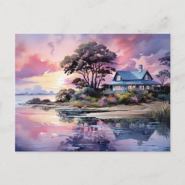 Maison au bord de la côte Carte postale d'art côti (Devant)