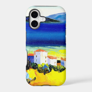 maison au bord de la mer peinture à l'huile coloré