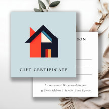 Maison Colorée Moderne Certificat Cadeau Bleu Oran
