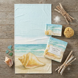 Maison Côtière Coquille de Conque Aquarelle