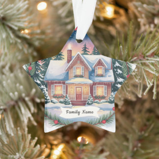 Maison de famille personnalisée pour Noël à l'aqua