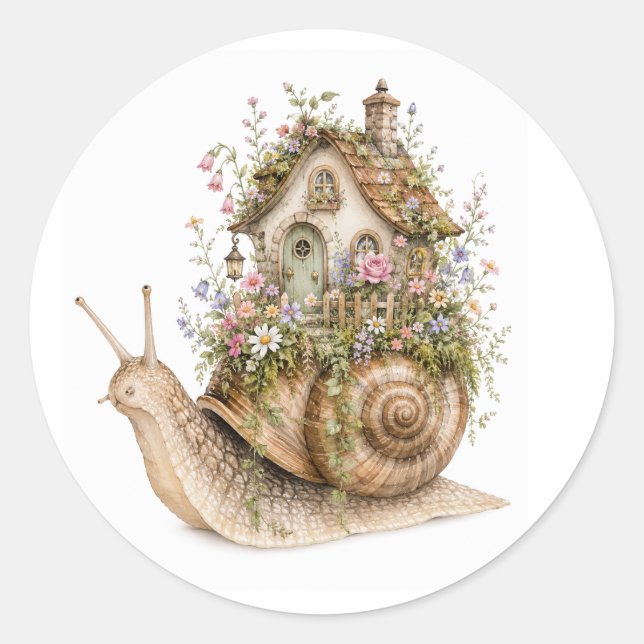 Maison de l'escargot fantaisiste Autocollant Cotta (Devant)
