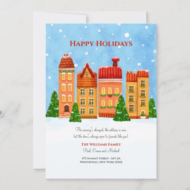 Maison de Noël Nouvelle maison Carte de vacances (Devant)