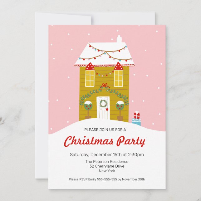 Maison de pain d'épices Noël Invitation (Devant)